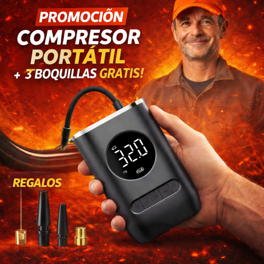 Mini compresor de aire digital portátil y recargable